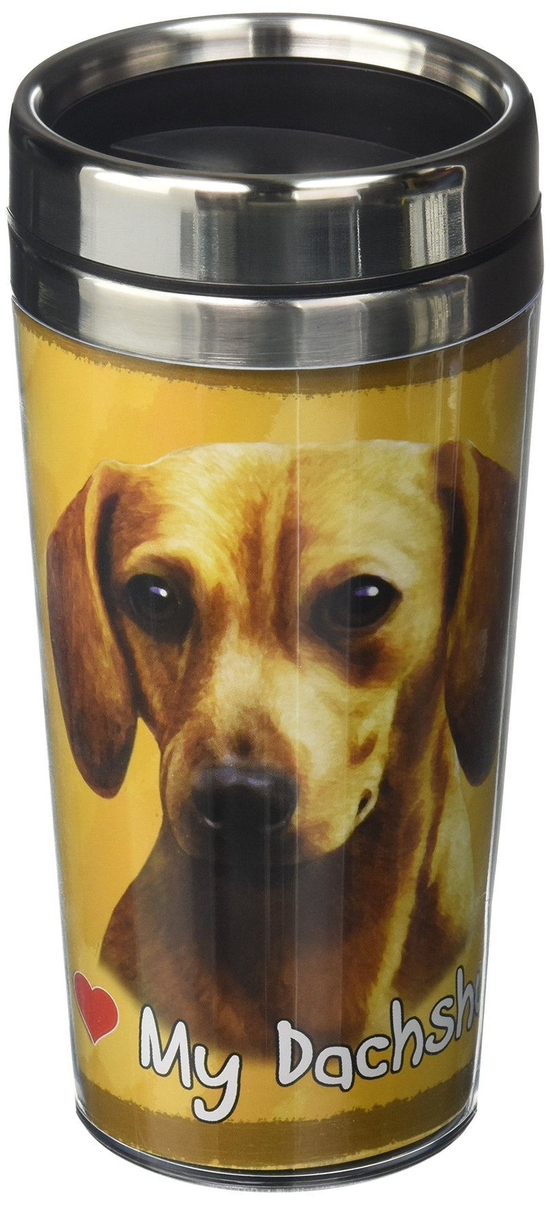 [Australia] - E&S Pets Stainless Steel Dachshund Red Tumbler, 16 oz 