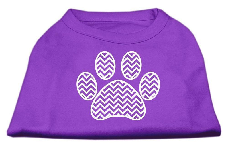 Mirage Pet Products Chevron Paw Screen Print Shirt Purple X-Large - PawsPlanet Australia