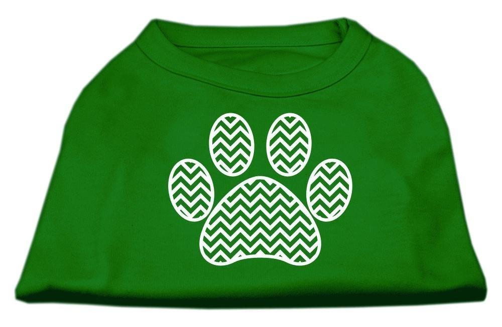 [Australia] - Mirage Pet Products Chevron Paw Screen Print Shirt Green 2X-Large 