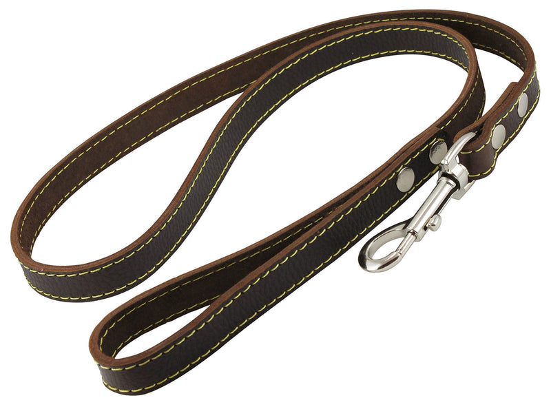 [Australia] - Genuine Thick Leather Classic Dog Leash 3/4" Wide 4 Ft, Medium, Large 