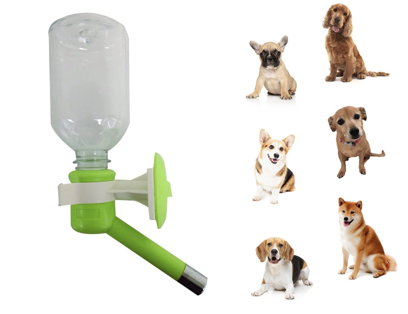 Choco Nose Patented No-Drip Dog Water Bottle/Feeder for Toy Breed to Large Sized Dogs/Cats/Rabbits/Chinchillas/Detachable Pet Food Bowl/for Cages, Crates or Wall Mount/Mess Free Leak-Proof Nozzle Apple Green Small to Medium Sized Dogs and Cats - PawsPlanet Australia