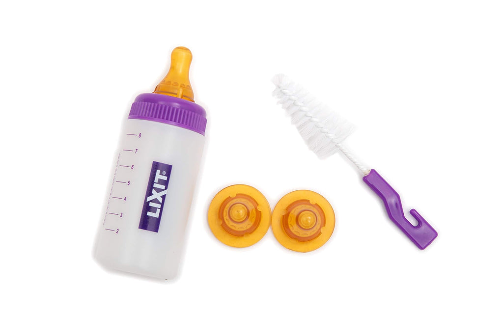 Lixit Nursing Bottle Kits for Puppies, Kittens, Guinea Pigs, Ferrets, Rabbits, Raccoons, Squirrels and Other Pets That Need Hand Feeding 4 Ounce Clear - PawsPlanet Australia