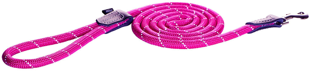 [Australia] - ROGZ Long Fixed Dog Rope Lead Pink 5/8" Large 