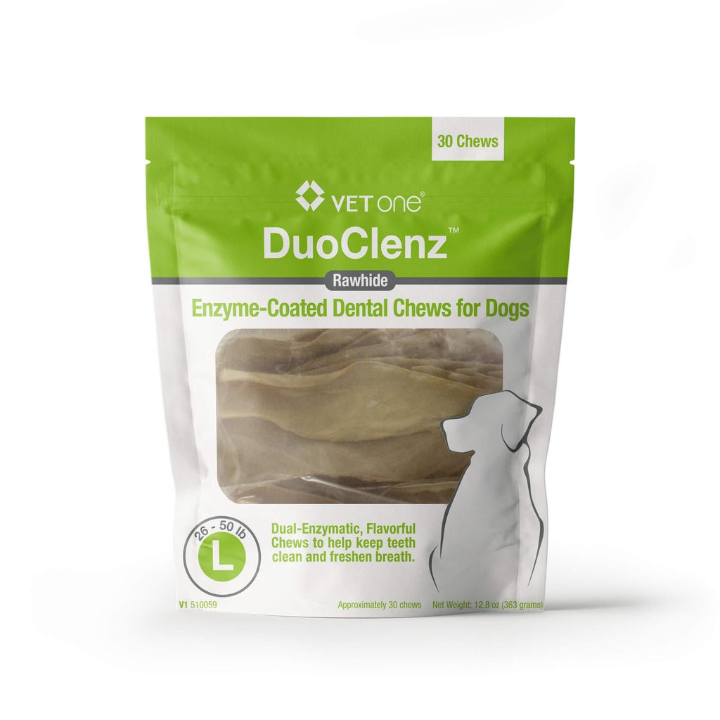 VetOne DuoClenz Enzyme Coated Dog Dental Chews for Large Dogs - Veterinarian Formulated - 30 Count - PawsPlanet Australia