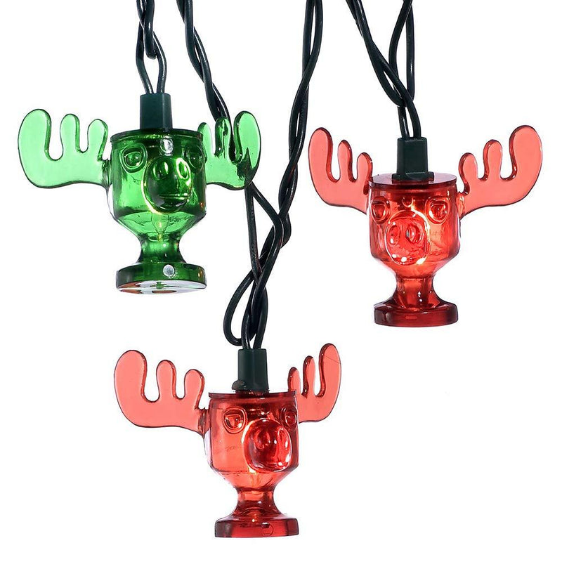 Kurt Adler 10-Light National Lampoon red and Green Wally World Moose Mug Light Set - PawsPlanet Australia