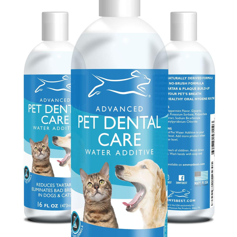 Emmy's Best Premium Dog and Cat Breath Freshener Advanced Pet Dental Care Water Additive - No Brushing Removal of Plaque, Tartar and Bad Breath - PawsPlanet Australia