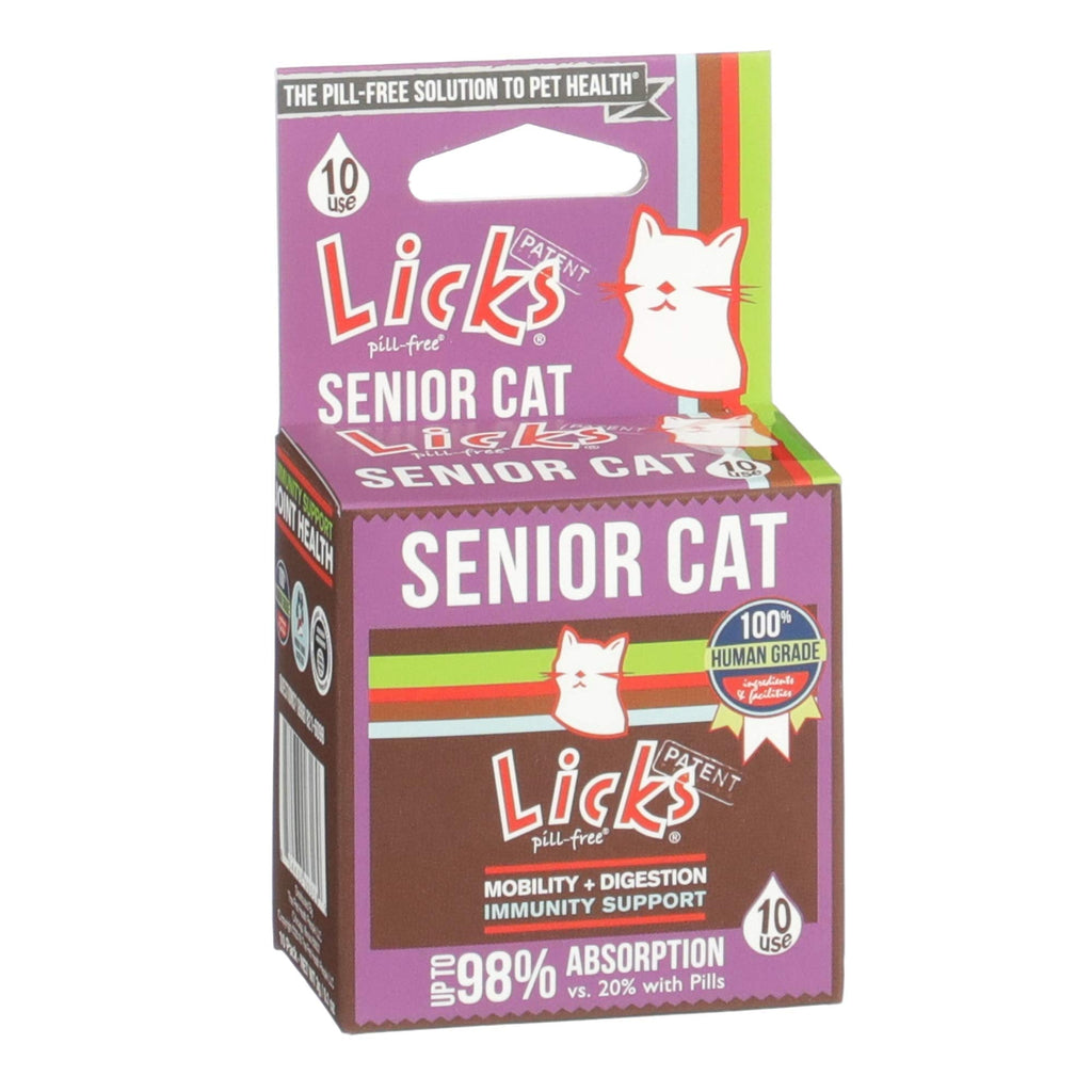 Licks - Cat Vitamins Senior - Omega 3 for Cats Fish Oil - LiquiPaks - 10 Use - PawsPlanet Australia