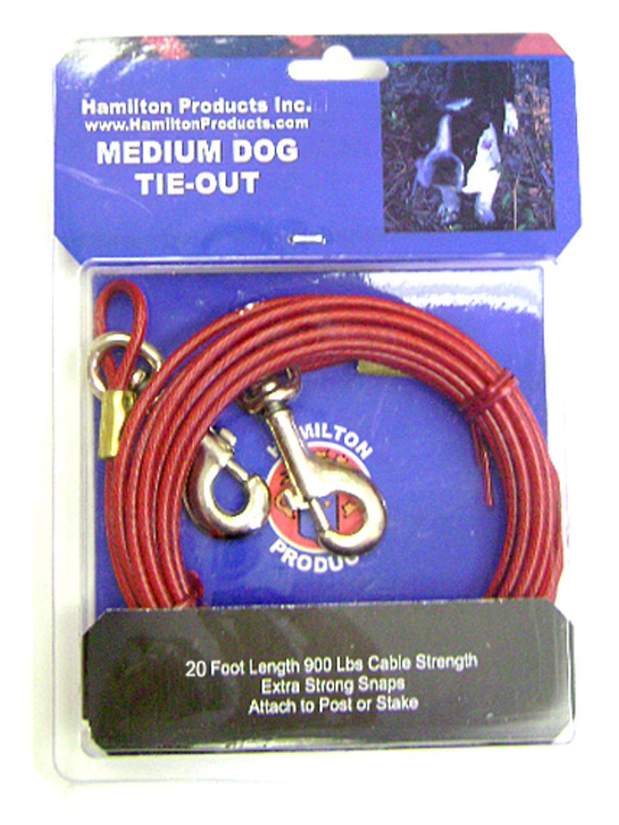 [Australia] - Hamilton Medium Weight Plastic Coated Dog Tie Out with Brass Snaps, 20-Feet 