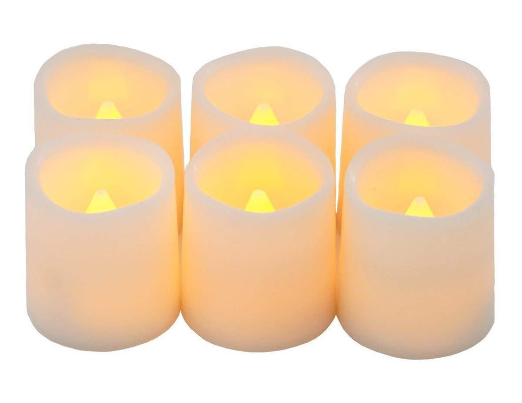 Timer Flameless Candles by Festival Delights - Premium IC-Controlled Soft Flickering Votive Battery Operated Candles, 150 Hours of Lighting, 5H Timer, Battery Included, Dia. 1.5"x1.75"H - PawsPlanet Australia