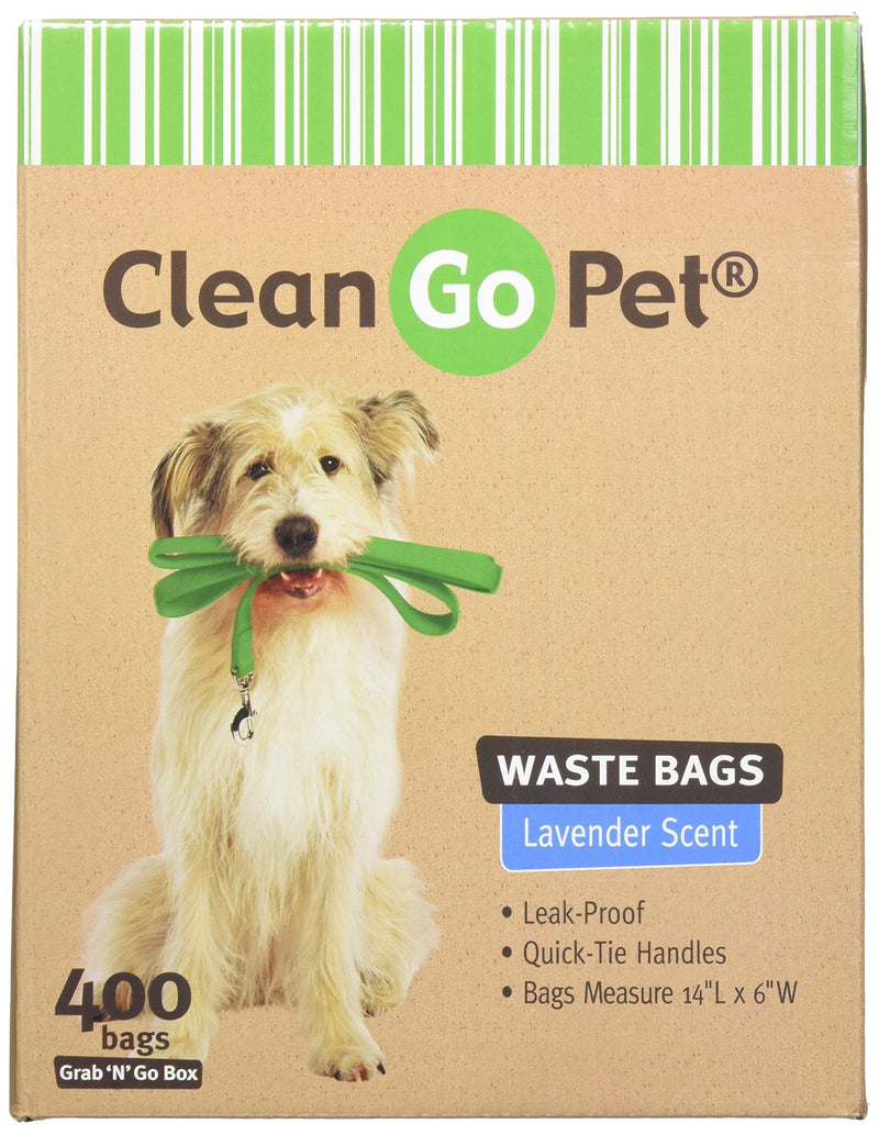 [Australia] - Clean Go Pet Lavender Scent Doggy Waste Bags, Quick-Tie Handles Poop Bags 400 Count 