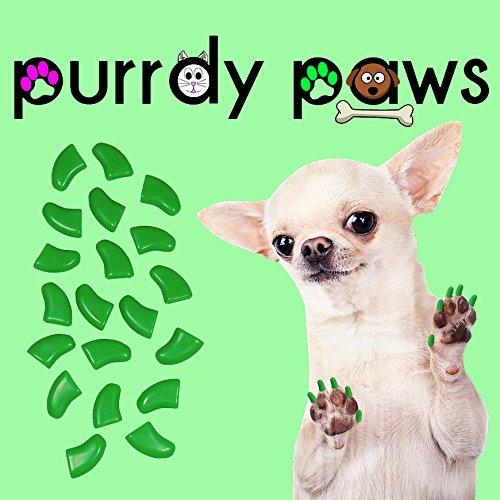 [Australia] - Purrdy Paws 40-Pack Soft Nail Caps for Dogs Claws Green Large 
