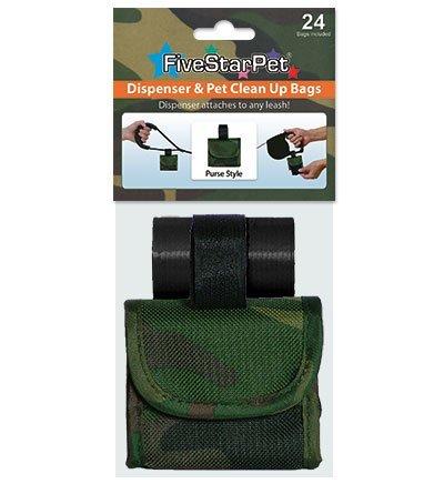 [Australia] - Five Star Pet Green Camouflage Purse Style Dispenser and Pet Clean up Bags 