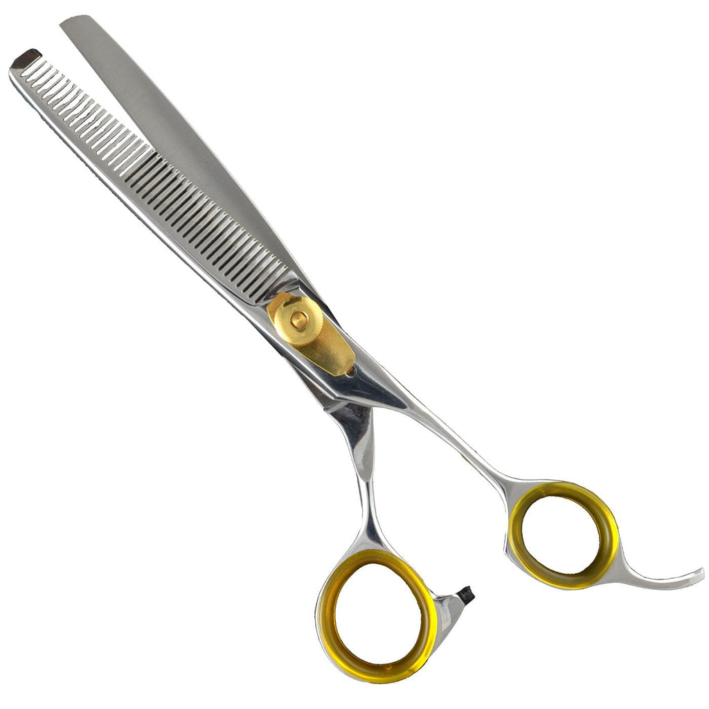 Sharf Gold Touch Pet Shears, 6.5" 42-Tooth Thinning Shear for Dogs, 440c Japanese Stainless Steel Dog Thinning Shears - PawsPlanet Australia