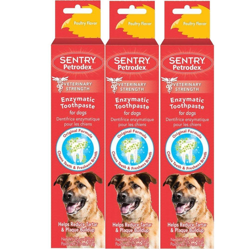 Petrodex Enzymatic Toothpaste for Dogs - Poultry Flavor, 2.5-Ounce (Pack of 3) - PawsPlanet Australia