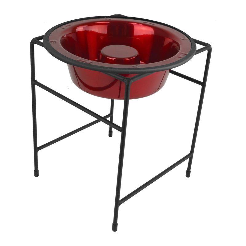 [Australia] - Platinum Pets Slow Eating Modern Single Raised Feeder Large Candy Apple Red 