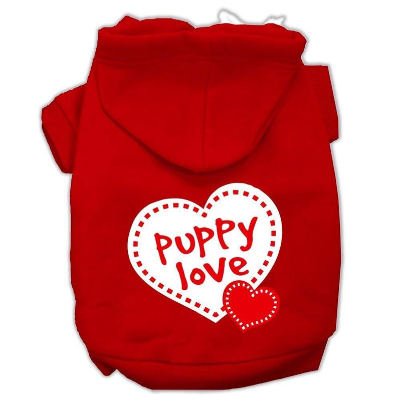 [Australia] - Mirage Pet Products Puppy Love Screen Print Pet Hoodies, Size 14, Red 