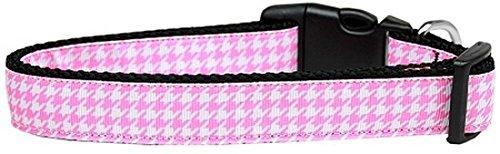 [Australia] - Mirage Pet Products Houndstooth Nylon Dog Collar, Medium, Pink 