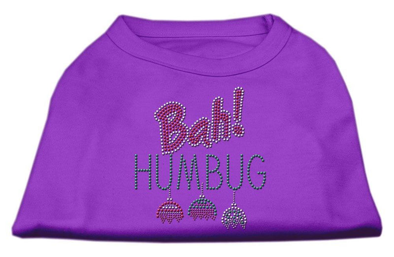 [Australia] - Mirage Pet Products 14" Bah Humbug Rhinestone Dog Shirt Purple Large 