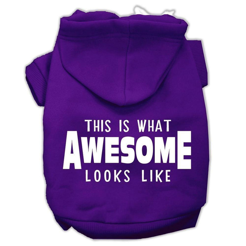Mirage Pet Products 16" This is What Awesome Looks Like Dog Pet Hoodie Purple X-Large - PawsPlanet Australia
