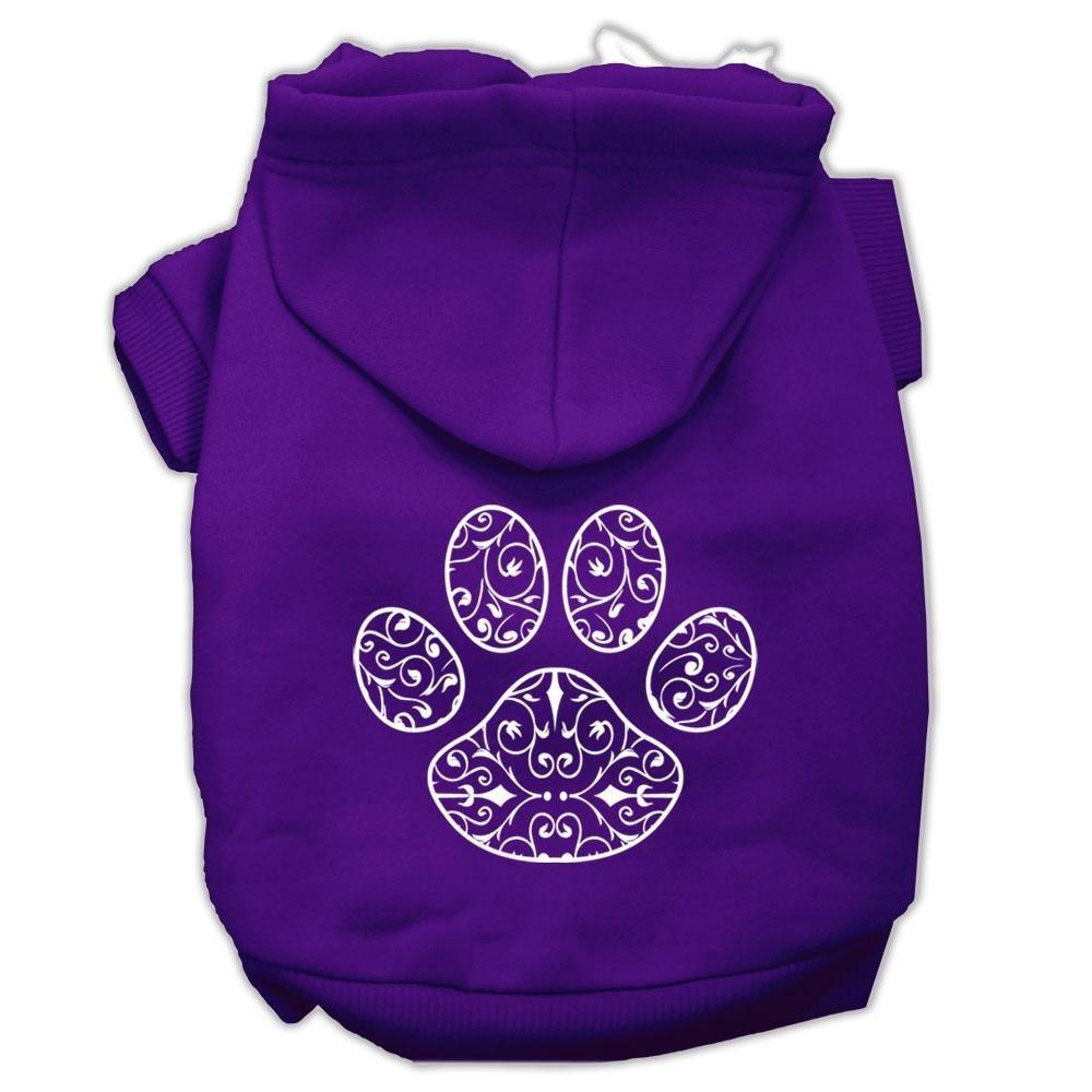 [Australia] - Mirage Pet Products Henna Paw Screen Print Pet Hoodies, Purple, X-Large 