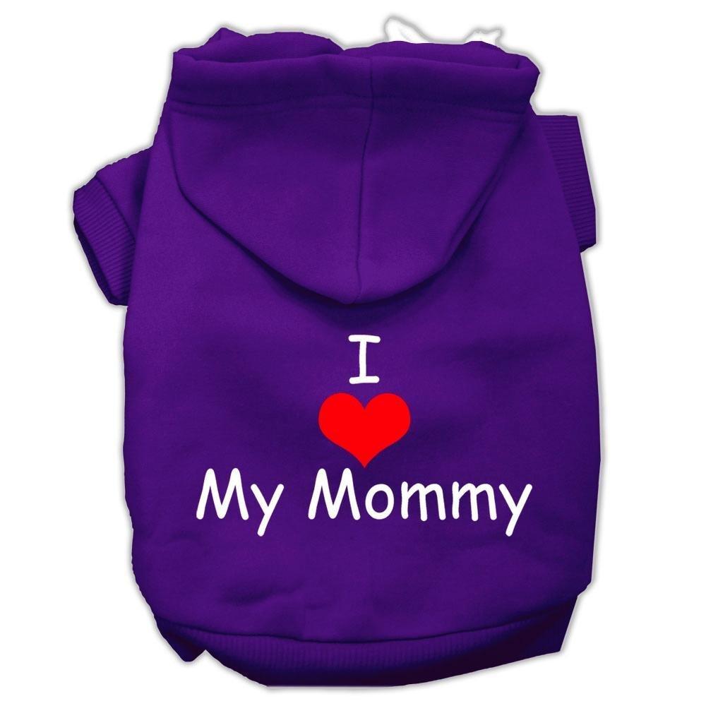 Mirage Pet Products I Love y Mommy Screen Print Pet Hoodies, Purple, Medium - PawsPlanet Australia