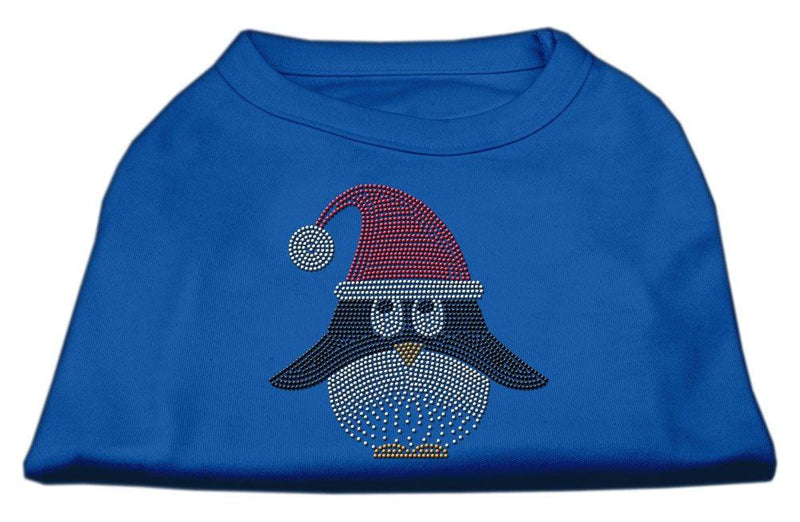 [Australia] - Mirage Pet Products 20" Santa Penguin Rhinestone Dog Shirt Blue XXX-Large 