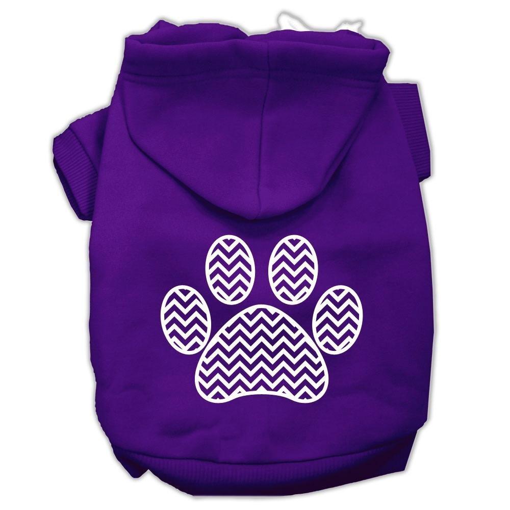 [Australia] - Mirage Pet Products Chevron Paw Screen Print Pet Hoodies Purple XXX-Large 