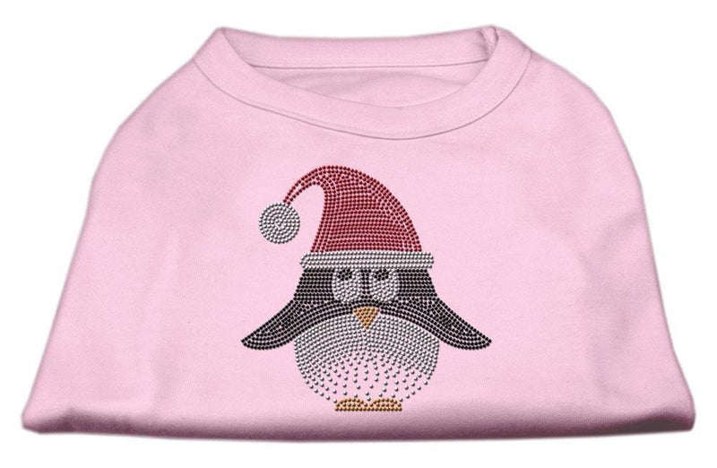 [Australia] - Mirage Pet Products 8" Santa Penguin Rhinestone Dog Shirt Light Pink X-Small 