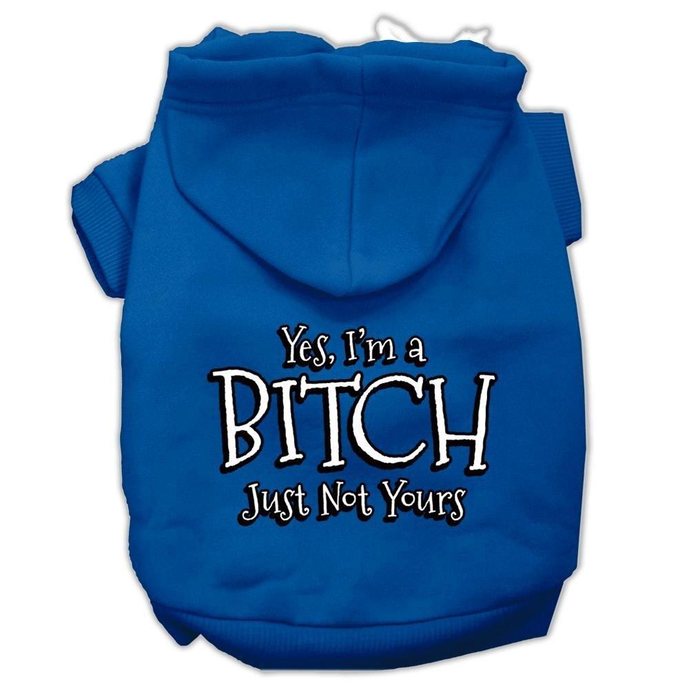 [Australia] - Mirage Pet Products 62-89 SMBL Yes Im a Bitch Just not Yours Screen Print Blue Pet Hoodie, Small 