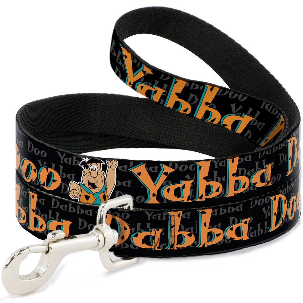 [Australia] - Buckle-Down Dog Leash Fred Face Pose Yabba Dabba Doo Black Gray Orange Available In Different Lengths And Widths For Small Medium Large Dogs and Cats 4 Feet Long - 1" Wide 