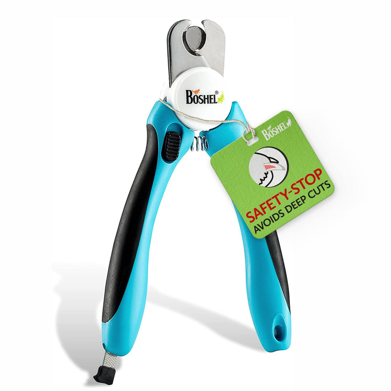 BOSHEL Dog Nail Clippers and Trimmer - with Safety Guard to Avoid Over-Cutting Nails & Free Nail File - Razor Sharp Blades - Sturdy Non Slip Handles - for Safe, Professional at Home Grooming - PawsPlanet Australia