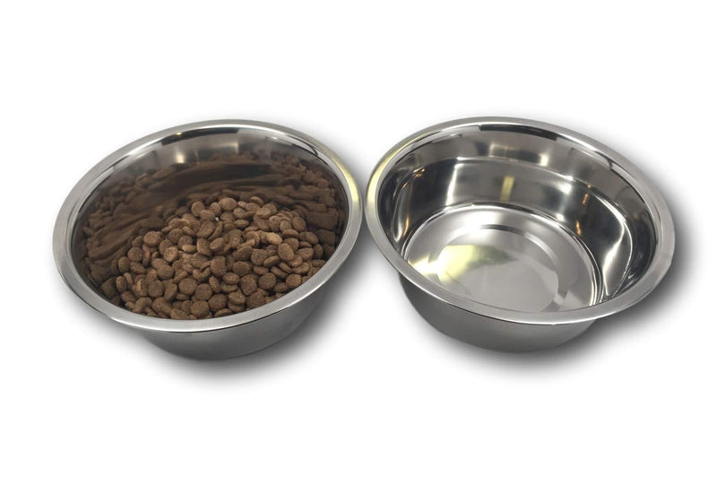 [Australia] - Top Dog Chews Stainless Steel Dog Bowl Set, 8" Large, 8 Cups, 64oz / 2 Quart. No stickers to remove. 