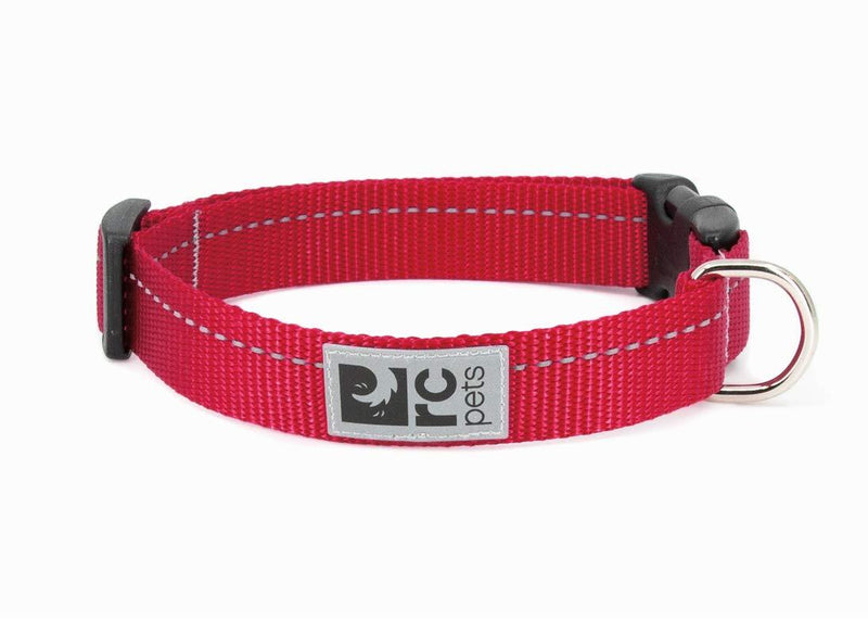 RC Pets Primary Collection Adjustable Dog Clip Collar Medium: 1" Width Red - PawsPlanet Australia