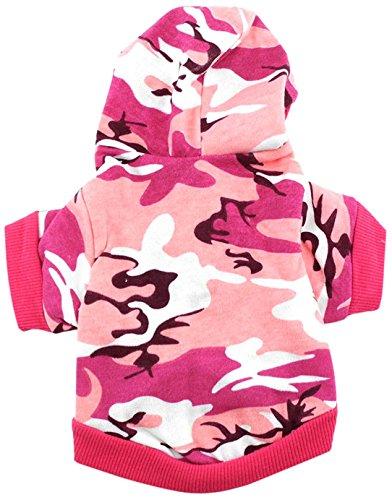 [Australia] - smalllee_lucky_store Camouflage Hooded Shirt for Small Dogs Medium Pink 