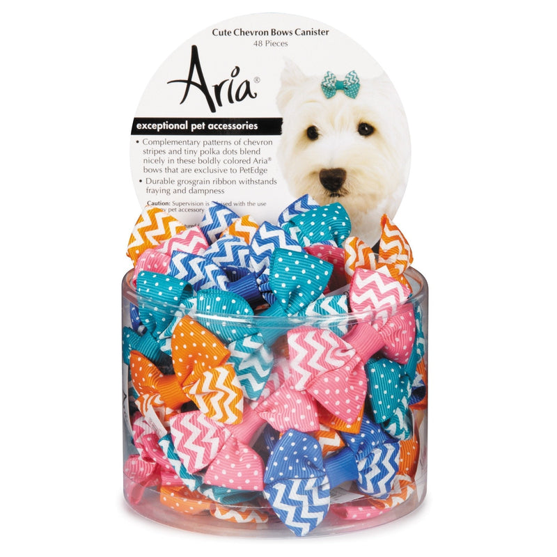 [Australia] - Aria 48 Piece Cute Chevron Dog Bow Canister 