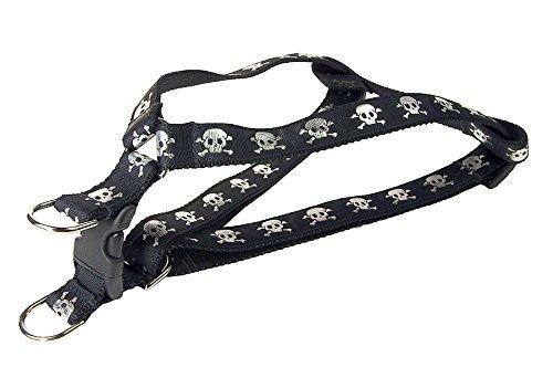 [Australia] - Sassy Dog Wear Adjustable Dog Harness S Skull Black 