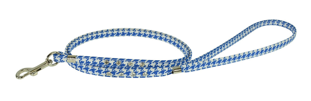 [Australia] - Evans Collars Jeweled Flat Lead, 4', Houndstooth, Blue 