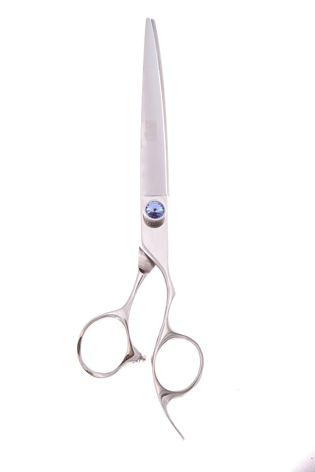 [Australia] - ShearsDirect Curved Pro Shear with Blue Gem Stone Tension and Ergonomic Handle Design Scissors, 8.5" 