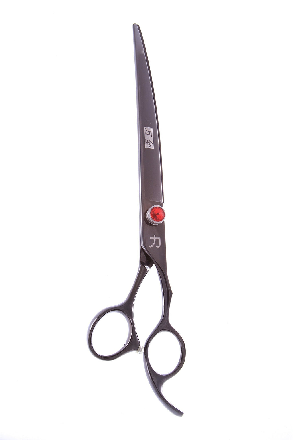 [Australia] - ShearsDirect Curved Titanium Shear with Gem Stone Tension and Ergonomic Handle Design Case Included Scissors, 8.5", Black 
