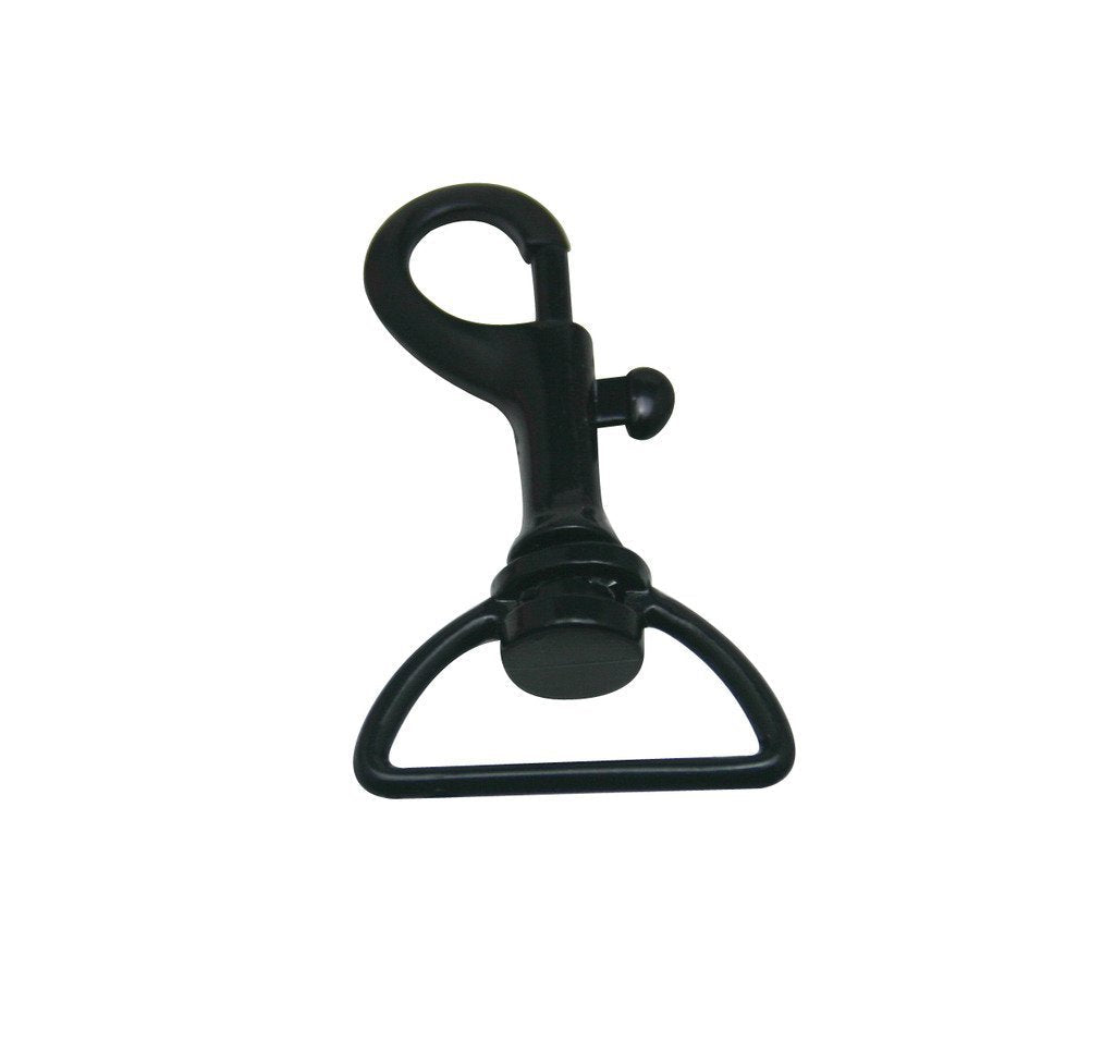 [Australia] - Generic Black 1" Inside Diameter D Ring Lobster Clasp Claw Swivel for Dog Collar Pack of 10 