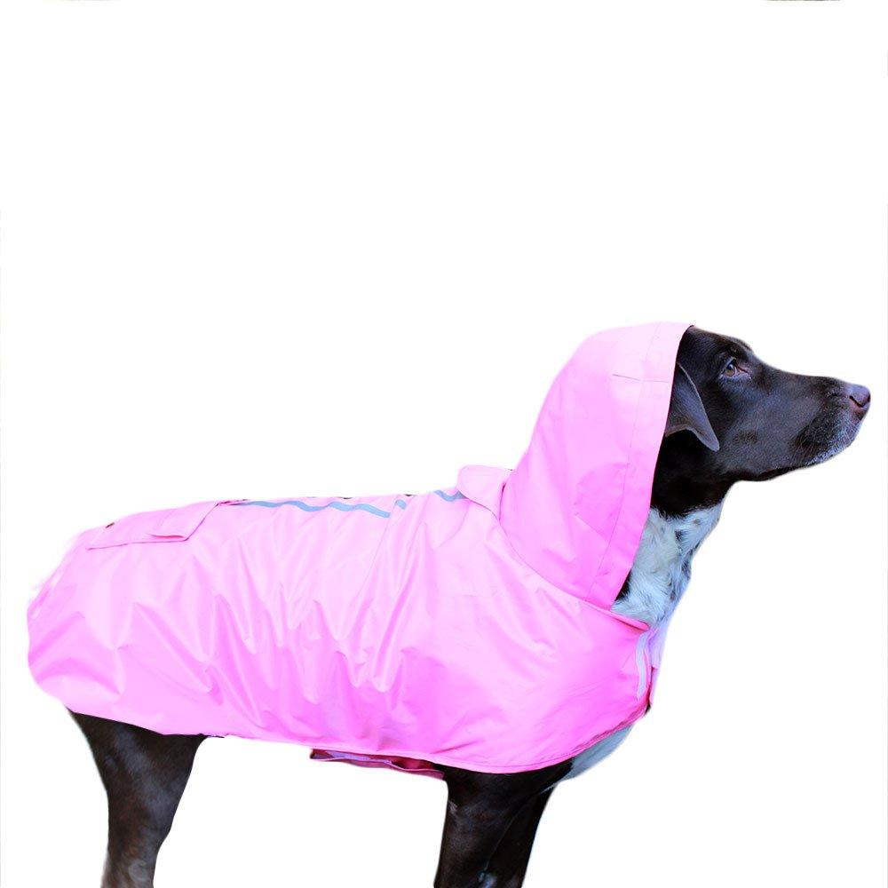[Australia] - Frenchie Mini Couture Waterproof Dog Raincoat, Pink Medium/Large 