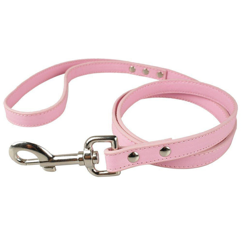 [Australia] - Dogs Kingdom Genuine Leather Dog Leash Dog Training Walking Leash Pink M 