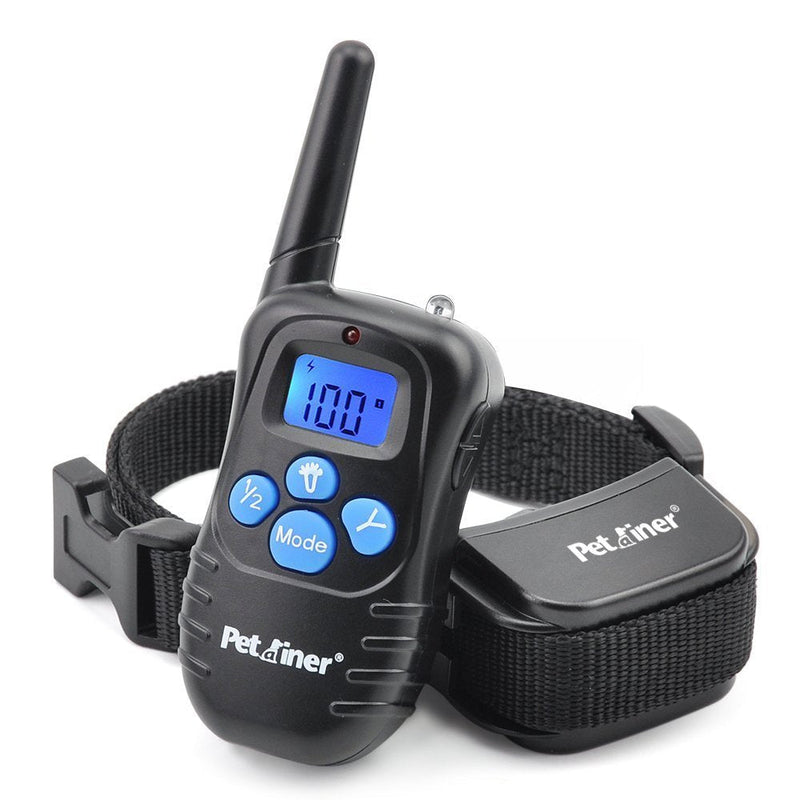 Petrainer Dog Training Collar Rechargeable and Rainproof 330 yd Remote Dog Training Collar with Beep, Vibra and Static Electronic Collar Remote training collar - PawsPlanet Australia