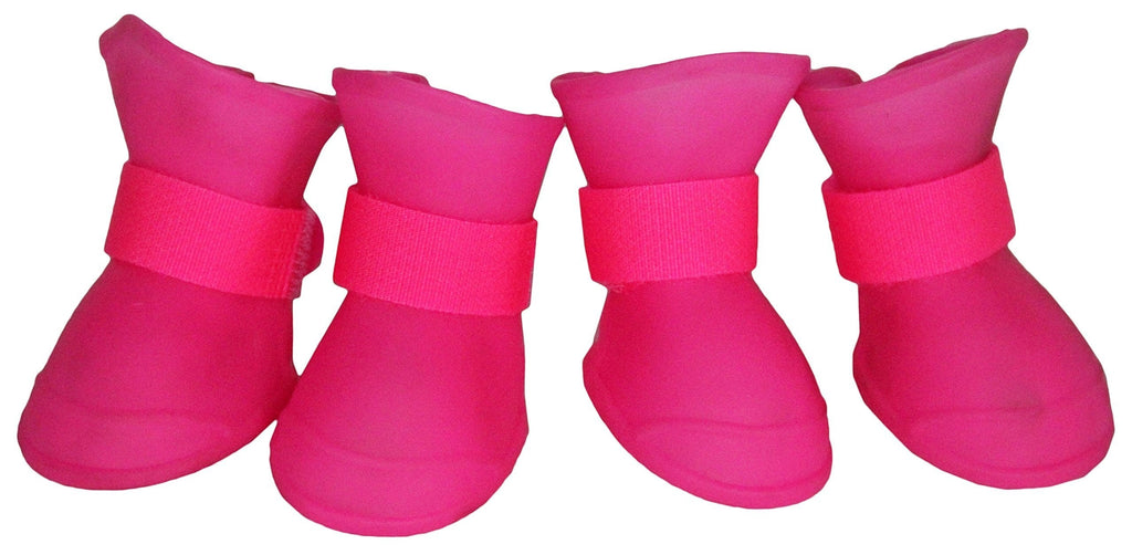 [Australia] - Elastic Protective Multi-Usage All-Terrain Rubberized Dog Shoes Pink Small 