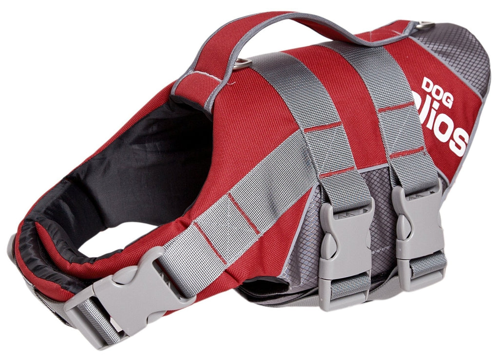 [Australia] - DOGHELIOS 'Splash-Explore' Outdoor Performance 3M Reflective and Adjustable Buoyant Safety Floating Pet Dog Life Jacket Vest Harness, Small, Red 