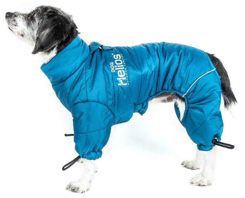 [Australia] - DOGHELIOS 'Thunder-Crackle' Full-Body Bodied Waded-Plush Adjustable and 3M Reflective Pet Dog Jacket Coat w/ Blackshark Technology, Small, Blue Wave 