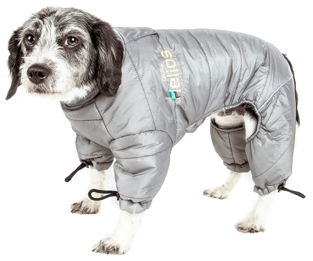 [Australia] - DOGHELIOS 'Thunder-Crackle' Full-Body Bodied Waded-Plush Adjustable and 3M Reflective Pet Dog Jacket Coat w/ Blackshark Technology, X-Small, Grey 