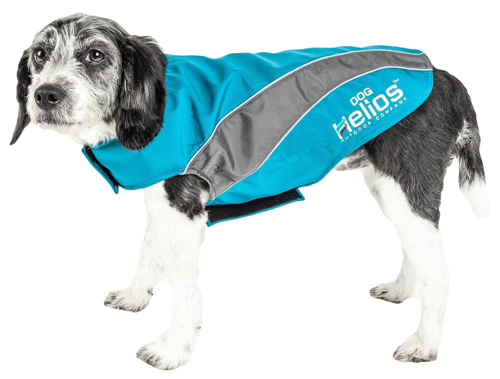 [Australia] - DogHelios Octane Softshell Neoprene Satin Reflective Dog Jacket w/ Blackshark technology Blue, Grey X-LARGE 