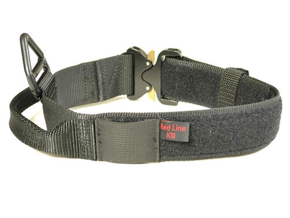 [Australia] - Redline K9 Maxtac 1.75" Black Service Dog Id Collar with Handle & Cobra Buckle Fits Neck Size 19" - 25" 