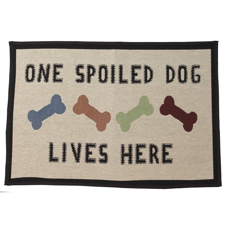 [Australia] - PetRageous One Spoiled Dog Tapestry Mat Feeder, Large/28" x 18", 12048, Multicolored 